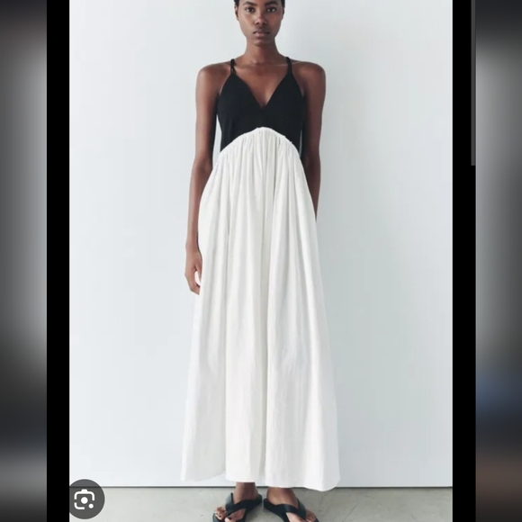 Zara Black and White Maxi Dress - Picture 3 of 3